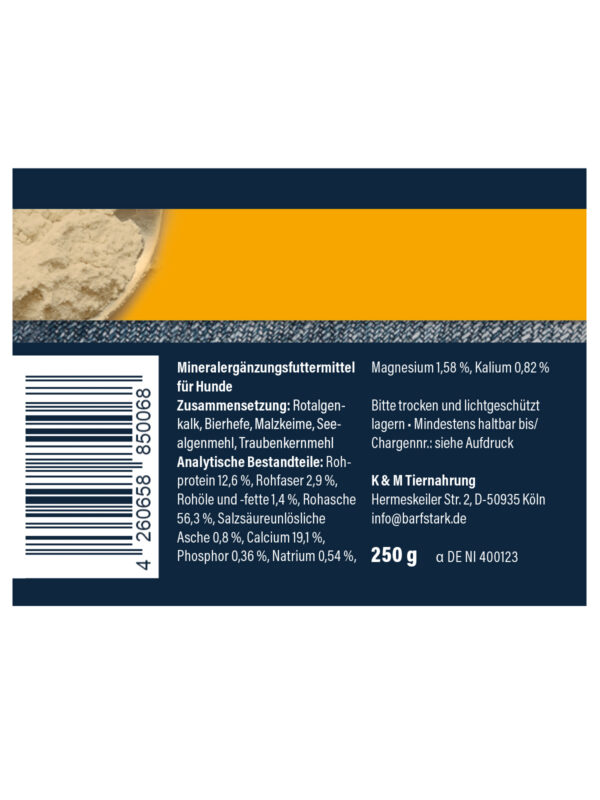 Barf Mineral & Vitamin 250g Etikett-2